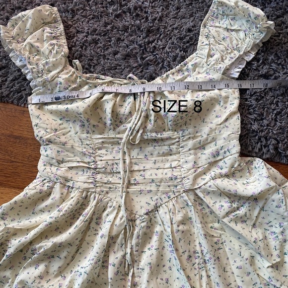 Princess Polly Ruched Waist Off the Shoulder Floral Mini Dress Romper NWT - Picture 8 of 17